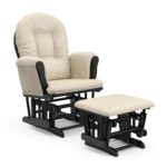 storkcraft premium hoop glider & ottoman (black with beige)