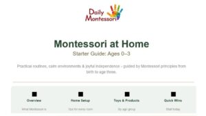 montessori at home starter guide 0 3 years