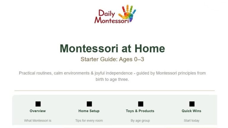 montessori at home starter guide 0 3 years