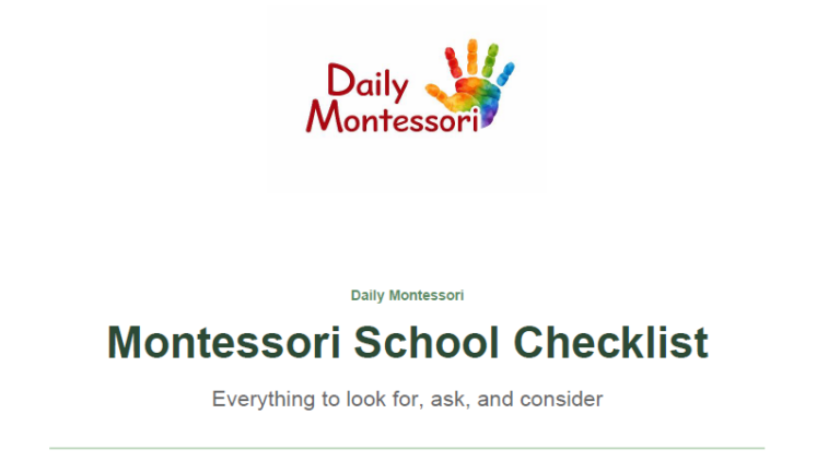 Montessori school selection checklist