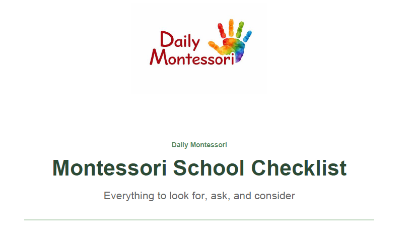 Montessori school selection checklist